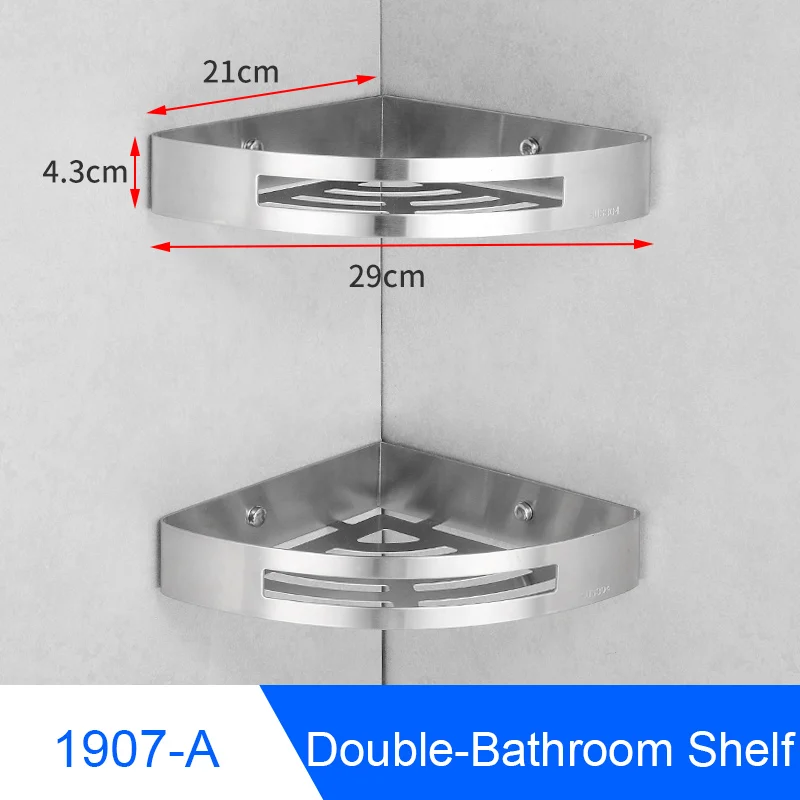 Набор полотенец из нержавеющей стали вешалка держатель для полотенец Держатель двойной кронштейн для полотенец в ванную комнату полка угловая туалетная бумага держатель крючок для халата - Цвет: 1907-A