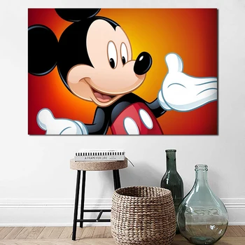

Canvas Print Picture Wall Artwork Paintings 1panel Cartoon Mickey Mouse Home Decoration Module Modern Poster Living Room Frame