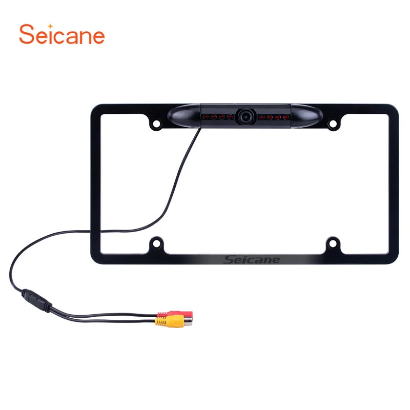 Seicane 170 Degree HD Wide Angle Large Viewing Night Vision Waterproof License Plate Rearview Camera Car Parking Reversing