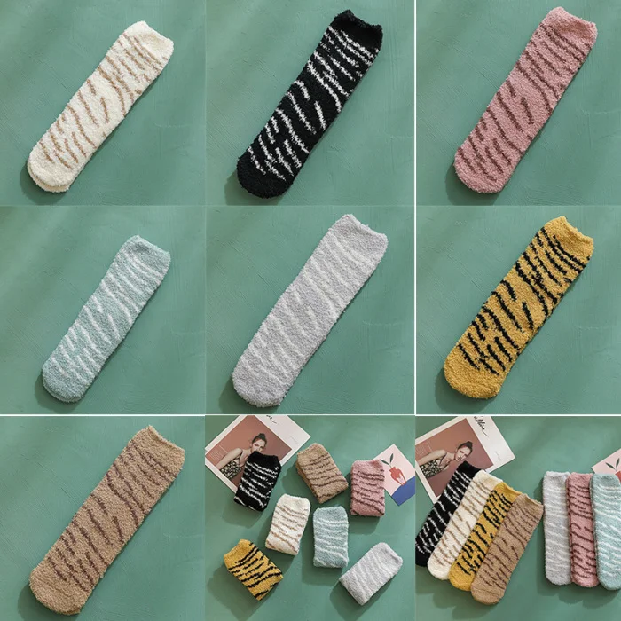 Winter Cats Claws Cute Thick Warm Sleep Floor Socks Mid-tube Women Velvet Socks DAG-ship