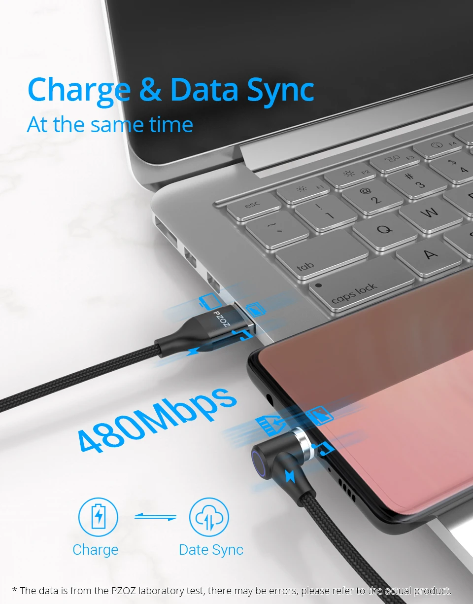 PZOZ 90 градусов Магнитный кабель для мобильного телефона micro usb быстрое зарядное устройство type c usb для iphone 11 pro x xs max Магнитный кабель для зарядки