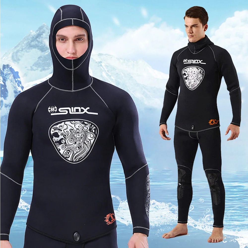 

High Quality 5MM Diving Suits For Men Long Sleeve Keep Warm Wetsuits Spearfishing Rash Guards Surfing Swimsuits