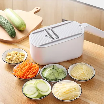 

Multifunctional Vegetable Cutter, Vegetable And Fruit Slicer, Grater, Potato Peeler, Carrot Grater, Drain Basket, Kitchen Tool