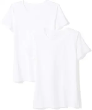 

2020 new Women 2-Pack Classic-Fit Short-Sleeve Crewneck T-Shirt Yes Cotton Casual