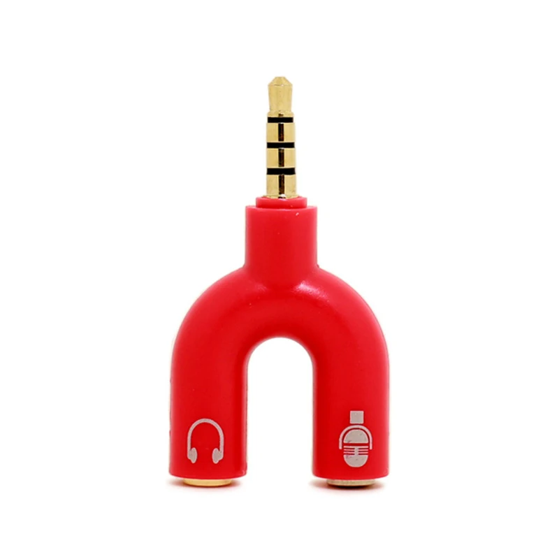 Adaptor Splitter 3.5mm Stereo Audio Jack Headphone 2 Way Headphone Jack Splitter Earphone Connector Converter U type