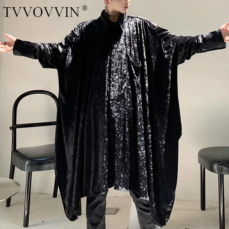 TVVOVVIN/Необычные бархатные женские блузки с рукавом «летучая мышь» размера плюс, свободная рубашка в стиле Харадзюку, длинный женский осенний Топ L479