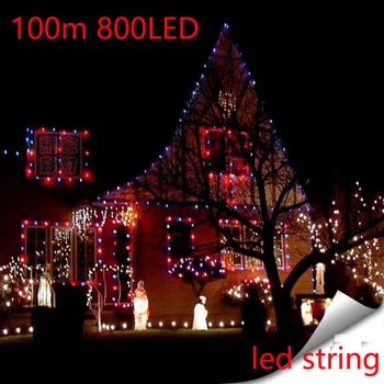 

2pcs 100M Waterproof Outdoor Home Hotel LED Fairy String Lights 800PCS Lamp Christmas Party Wedding Holiday Decoration 220v