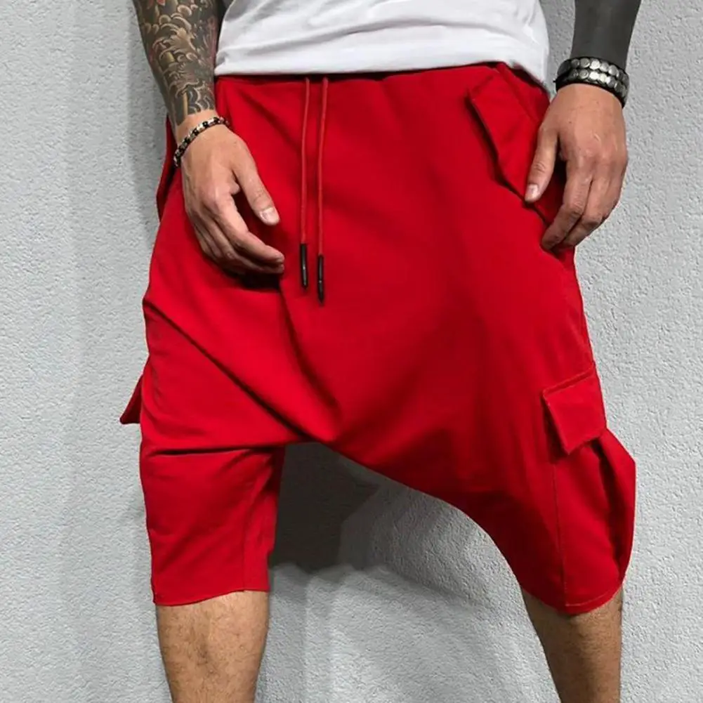 Men Harem Pants Men Harem Pants Adjustable Micro-elastic Soft Cotton Blend Low Crotch Cargo Trousers Summer Men's Clothing