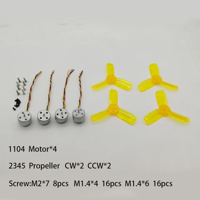 Mini 5.5g 1104 4300KV 1-3S Brushless Motor with KINGKONG 2345 2.3 Inch 3-Blade Propellers For RC Quadcopter Drone Airplane Part