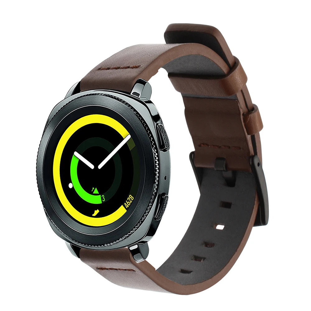 20 22 24 мм для samsung Galaxy Active из натуральной кожи наручные часы gear s3 gear Sport moto360 часы ремешок стальной браслет