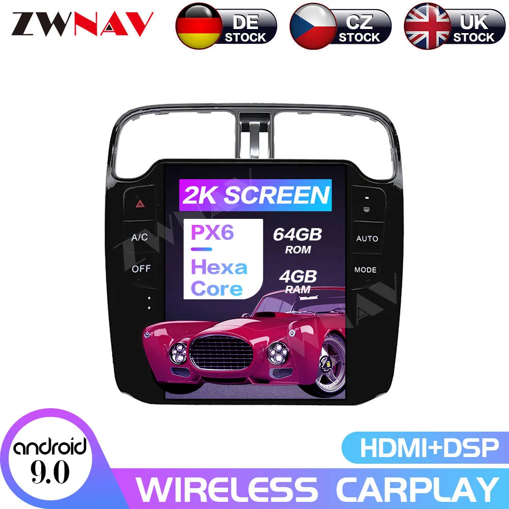 

Android 9.0 4+64GB Vertical Tesla Screen Car GPS Navigation For Volkswagen VW Polo 2011-2016 Stereo Head Unit Multimedia Player