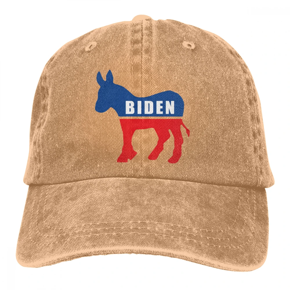 Biden Ослик Casquette черные унисекс Мужские Женские джинсовые бейсболка с ремешком кепки регулируемые Гольф папа шляпа - Цвет: Хаки