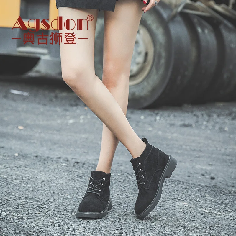 

Martin Boots Women's agsdon British-Style Short Boots Versatile INS Online Celebrity 2019 New Style Autumn Handsome Fashionable