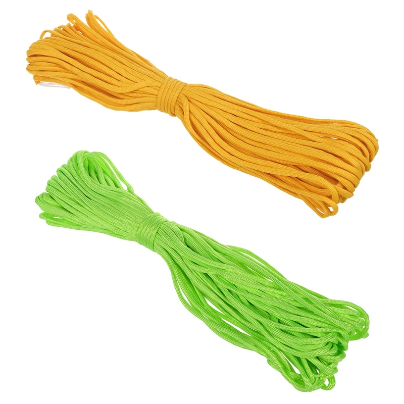 

100Ft 7 Strand 550 Survival Bushcraft Paracord Parachute Cord Lanyard TYPE III , Neon Green & Yellow