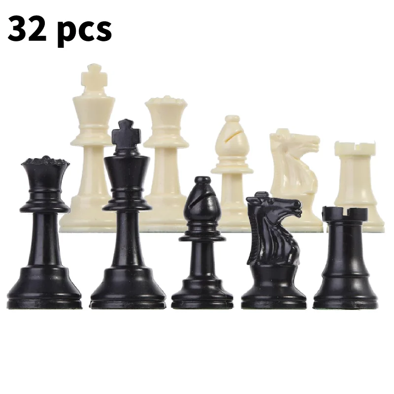 32Psc Schachfiguren Set Internationales Schachspiel aus Kunststoff 