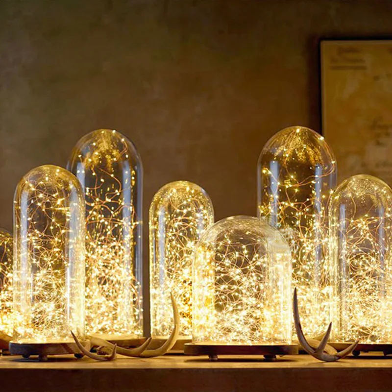 

LED Christmas Garland Copper Wire LED String Lamp Fairy lights For Indoor New Year Xmas Wedding Decoration Aug.1