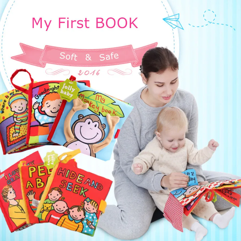 

Baby Cloth Books For Kids Soft Learning Education Toys English Language 0 To 12 Months SZ44