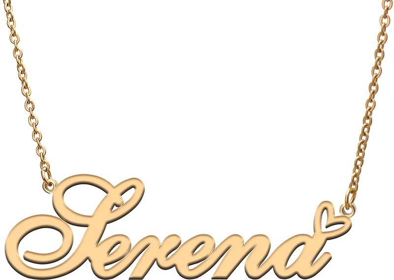 

Serenity Name Tag Necklace Personalized Pendant Jewelry Gifts for Mom Daughter Girl Friend Birthday Christmas Party Present