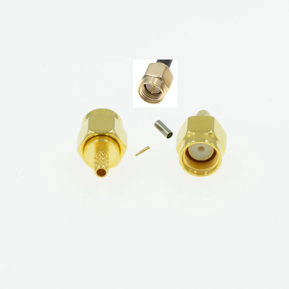 100pcs SMA Мужской прямой высокочастотный разъем для RG316 RG174 LMR100 кабель