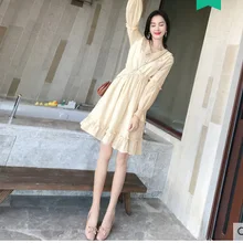 Г. Новое Стильное весеннее женское платье очень сказочное шифоновое платье короткая юбка Феи для девочек 8807