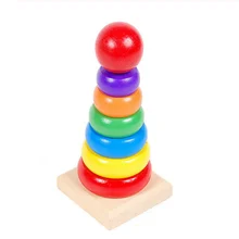 1 Набор детских развивающих игрушек, многоуровневая цветная маленькая Радужная башня, Набор цветных обучающих инструментов, деревянные игрушки, подарки для ребенка