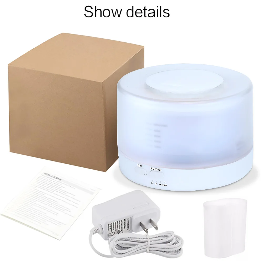 Wood Grain Aroma Diffuser Manufacturers Colorful White Aroma Diffuser 500ML Ultrasonic Essential Oil Perfume Humidity Aromathera