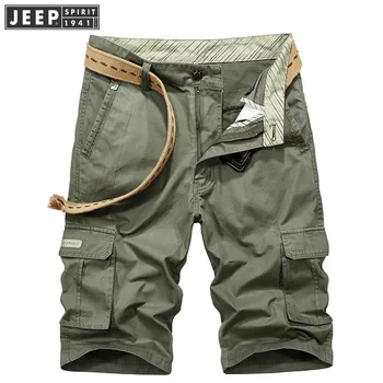 

JEEP SPIRIT New Arrival Summer Cargo Shorts Men Casual Knee Length Multi-pockets Mens Shorts Bermuda Masculina Outdoor Men Short