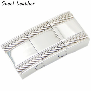 

20pcs/lot custom logo hole:18*4mm Stainless Steel Magnetic Clasp eather Cord Clasps Magnet Buckle Bracelet Supplies for DIY part