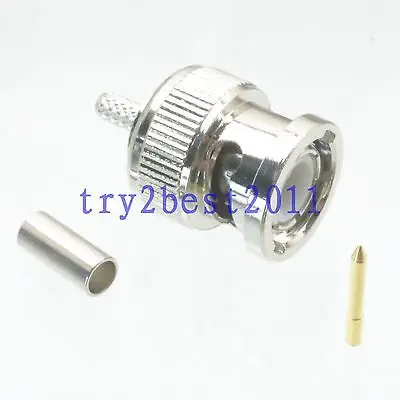 

DHL/EMS 100pcs Connector BNC plug pin crimp RG174 RG316 LMR100 RF COAXIAL straight -C1