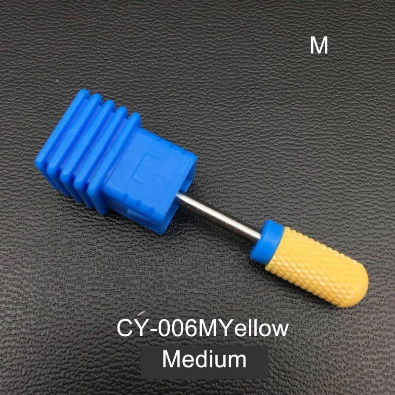 24 Тип керамический сверло для ногтей 3/3" маникюрный Фрезер для маникюра и педикюра, сверлильный станок& аксессуар и нейл-арта - Цвет: CY-006MYellow