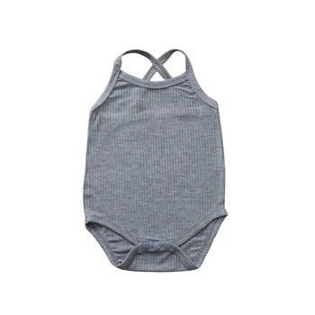 

Newborn Girls baby rompers Infant Solid Sleeveless sling Romper Bodysuit Pullover Jumpsuit Clothes summer body menina A40