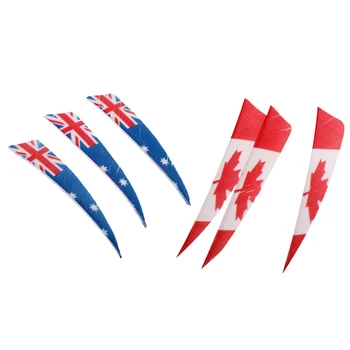 

6 Pieces 4 Inches Canadian Flag and Australian Flag Archery Right-wing Shield Arrow Fletching Archery Hunting Accessories