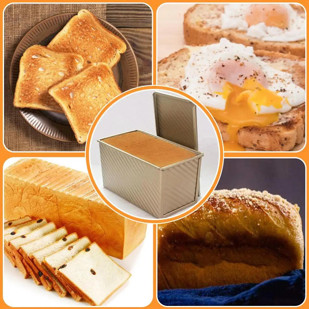 

New Professional Bread maker Pan Non-Stick Bakeware Tools With Cover Rectangular Loaf Pan Heavy Duty Bread Toast Mold with Lid