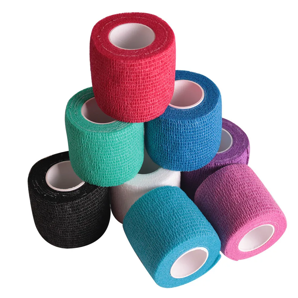 Vendaje elástico de colores, vendaje autoadhesivo para fijación, rodillera deportiva, muñeca, tobillo en la rodilla, vendaje para boxeo