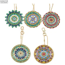 ARMYQZ Алмазная картина Keychaisn Мандала Полный Круглый специальные алмазы с рамкой на заказ горный хрусталь 5 шт. коробка подарок YSK033