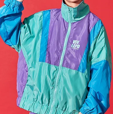 Tops Детские костюмы в стиле хип-хоп для мальчиков; одежда для выступлений в уличном стиле; современный сценический наряд; детская Свободная куртка с длинными рукавами в стиле джаз; DNV12180 - Цвет: Tops