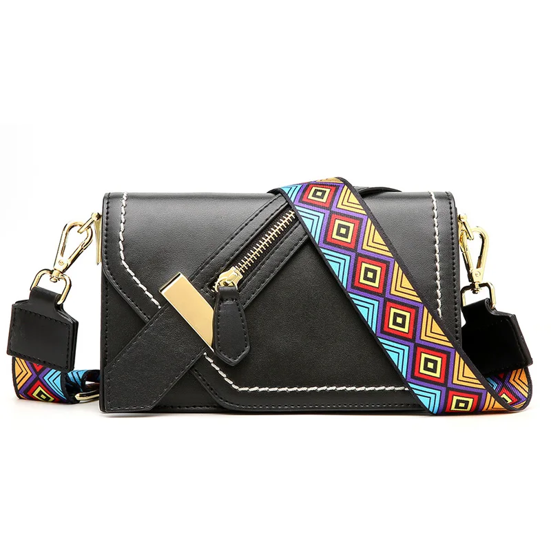 

New Contrast Luxury Genuine Leather Women Crossbody Bag Female Fashion Shoulder Messenger Small Bag High Quality Flap Handbags