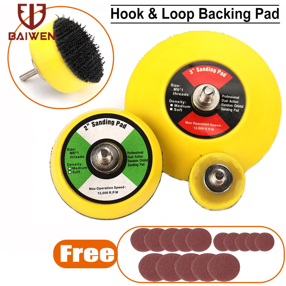 

Круглая подставка для липучки и петли, 1, 2, 3 дюйма, М6 х 1, абразивные аксессуары для электроинструментов