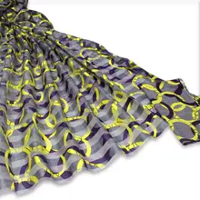 Шелковый воск Горячая Африканский Воск Принт дизайн Органза Шелковый воск ткани для женщин платье 4+ 2 ярдов S191107