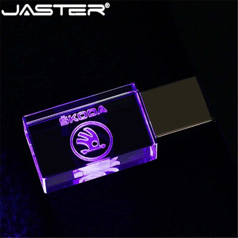  JASTER Skoda logo crystal + metal USB flash drive pendrive 4GB 8GB 16GB 32GB 64GB 128GB External St