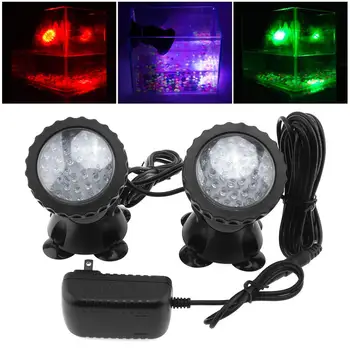 

2pcs 12V 36 LED Spotlight Lamp 7 Colors Changing Waterproof Suitable for Garden / Fountain / Fish / Tank / Pool / Pond