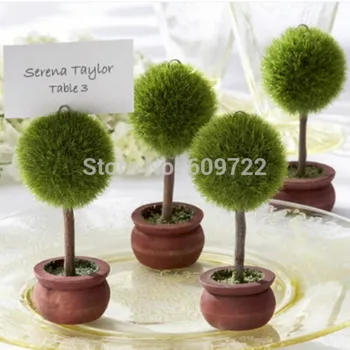 

Party 10set Artificial Plant Tree in Pot Bonsai Table Card Holder Wedding Birthday Decor Green