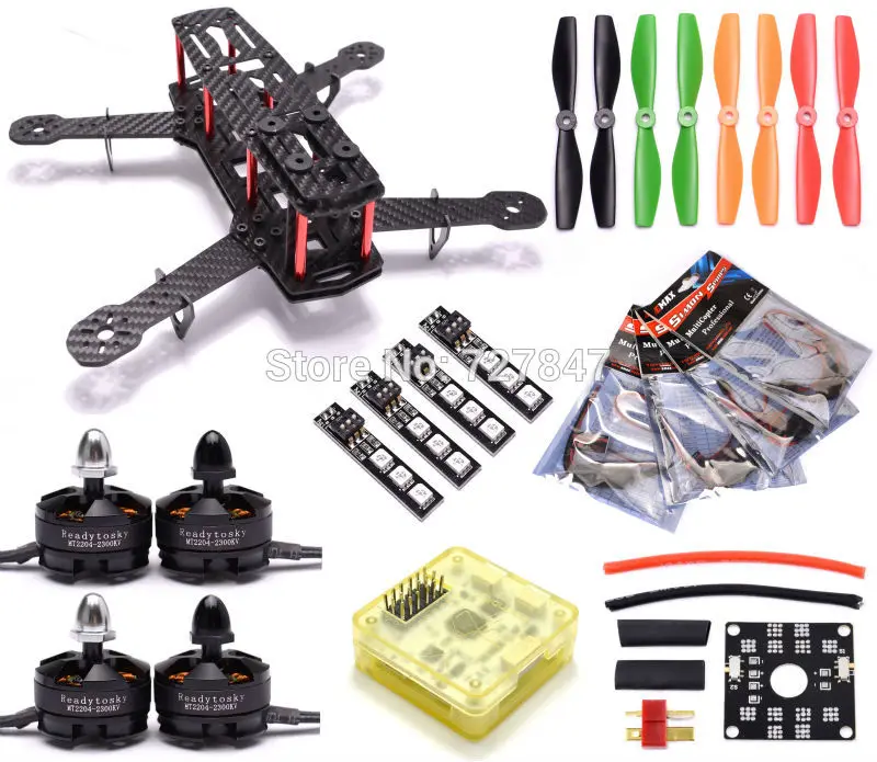 

Mini 250 Carbon Fiber Quadcopter CC3D EVO Flight Controller Littlebee Esc MT2204 2300kv Motor 5045 Propeller for QAV250