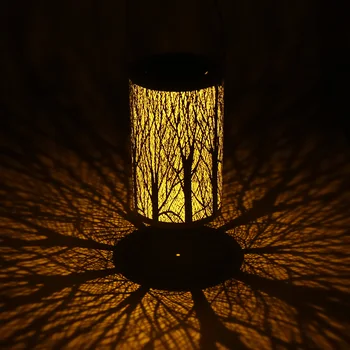 

Solar Lantern Rustproof Camping Hanging Light Waterproof Outdoor Portable Yard Garden Night Metal Decoration Led Hollowed Out