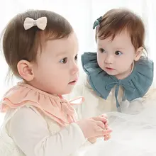 Детская манишка с высоким воротом для маленьких девочек; хлопковый съемный галстук-чокер со шнуровкой