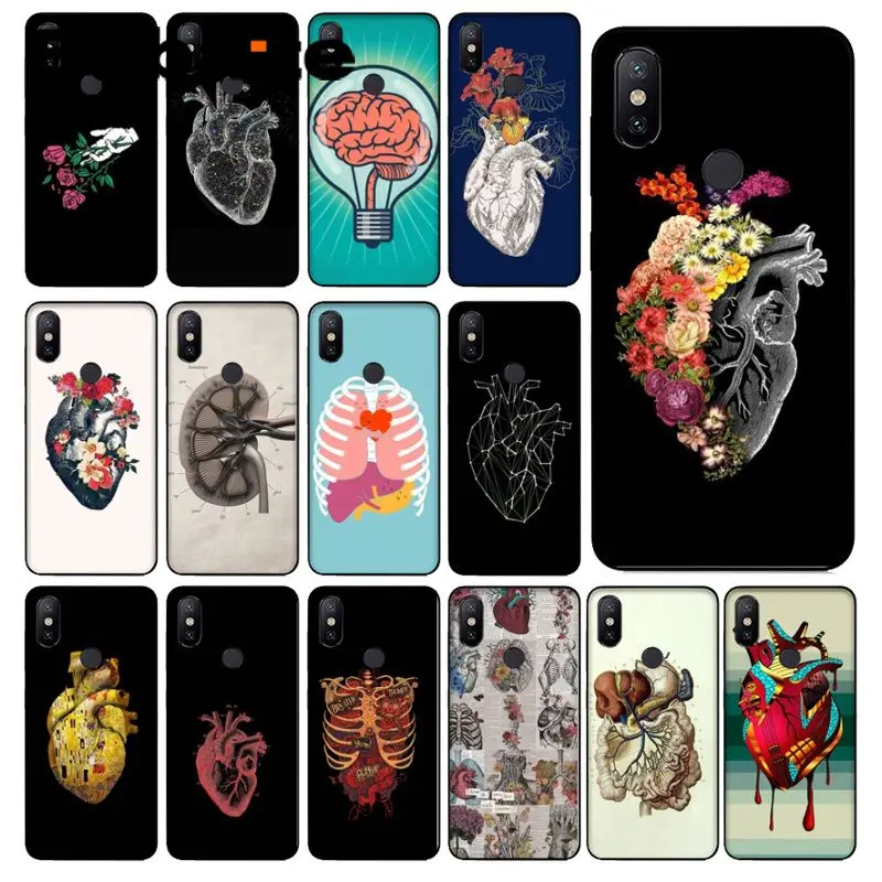 

Medical Human heart Organs Brain Meridian Kidney Art Phone Cover For redmi 5plus note7 5A 6pro 4X note5A note6pro Cover