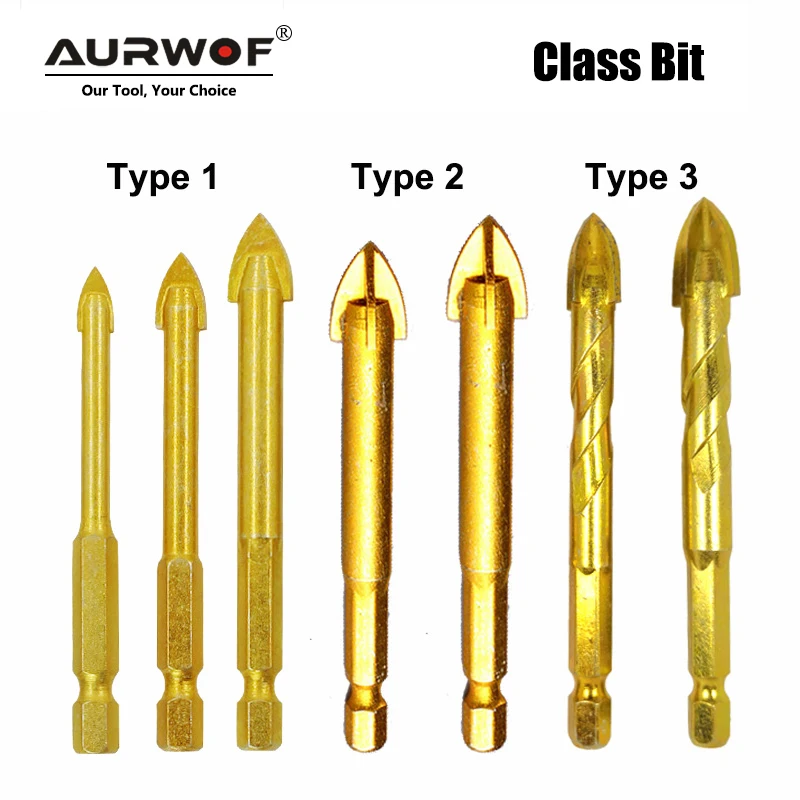 Glass Drill Bit Concrete Set Drill Bit Glass Tile Titanium Drilling