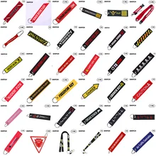 1 PC Kette Keychain Starten Schlüssel Kette Bijoux Schlüsselanhänger für Motorräder und Autos Schwarz Schlüssel Tag Stickerei Schlüssel Anhänger