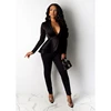 Women Sexy V Neck Tops and Skinny Pants Set 2 Two Piece Set Elegant Office Ladies Workwear Outfits Casual Tracksuit Plus Size ► Photo 3/6