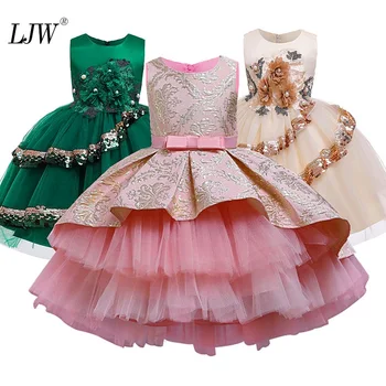

Kids Vestidos Flower Baby Girls Dress Opening Ceremony Clothing Tutu Court costume Party Elegant Wear Girls Princess Dress